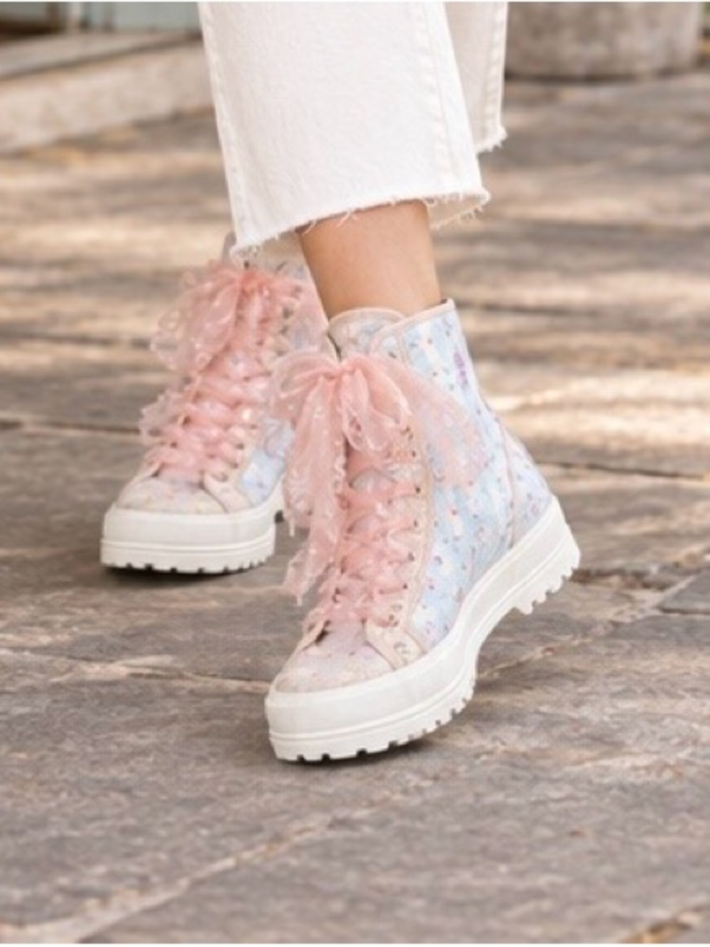 Superga x LoveShackFancy 2341 Alpina Floral High Top Sneakers Women’s 8